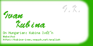 ivan kubina business card